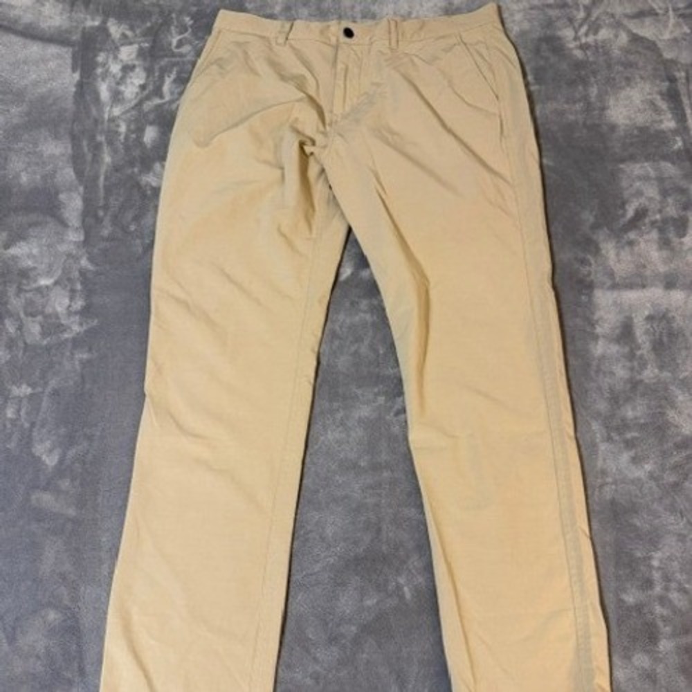Free Fly Nomad Pants Men 34x32 Tan Khaki Straight Leg Stretch Performance